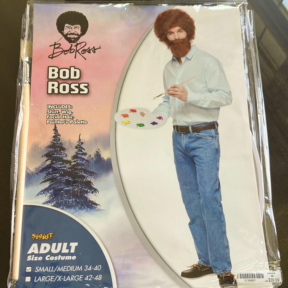 Spirit Brand Bob Ross Costume Men’s 34-40 Small/Medium Excellent Used Like New!